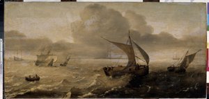 ""La tempete en mer" (嵐の海) ハンス・ゴデリス (1622-1642) 画 17 世紀 エルミタージュ美術館、サンクトペテルブルク 作： Hans Goderis