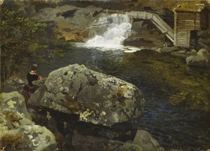 ミル池のほとり 作： Hans Gude