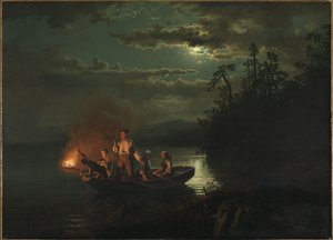 クローデレン湖での槍釣り 作： Hans Gude