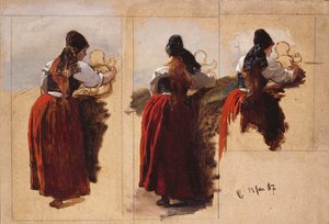 リューゲン出身の女性の研究 作： Hans Gude