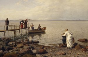 ビーチでの夏の生活 作： Hans Gude