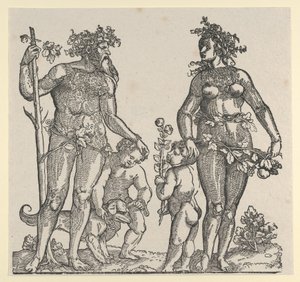 ワイルドマンとワイルドウーマン、1545年。 作： Hans Guldenmond