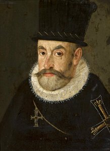 ポーランド：ハプスブルク家の大公マクシミリアン3世（1558-1618）の肖像（チュートン騎士団大師の服装 ポーランド） オーストリアの大公マクシミリアン3世（1558-1618）の肖像。 作： ハンス・ヘンサイラー