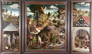 採掘風景、1521年 作： Hans Hesse
