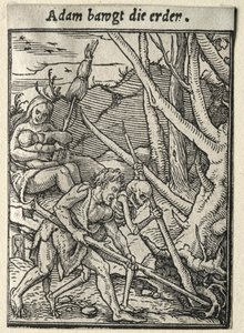 Dance of Death：Adam Tilling the Ground。 作： Hans Holbein