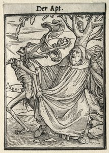 死のダンス：修道院長。 作： Hans Holbein