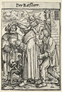 死のダンス：評議員。 作： Hans Holbein