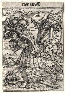 死のダンス：伯爵、c。 1526。 作： Hans Holbein