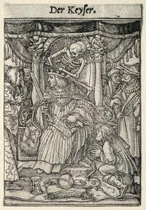 死の舞踏：皇帝 作： Hans Holbein