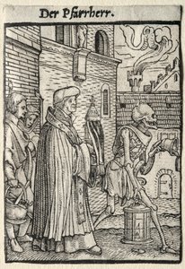 死のダンス: 牧師 作： Hans Holbein