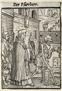 死のダンス：牧師。 作： Hans Holbein