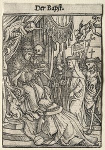 死の舞踏：教皇 作： Hans Holbein