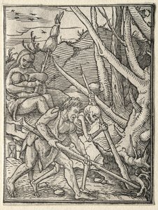 死の舞踏：大地を耕すアダム 作： Hans Holbein
