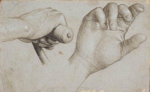 クロスボウマンの手と聖セバスチャンの右手の研究 作： Hans Holbein d.Æ.