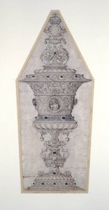 ジェーンシーモアゴールドカップのデザイン（ペンとインクと紙の上の金） 作： Hans Holbein der Jüngere