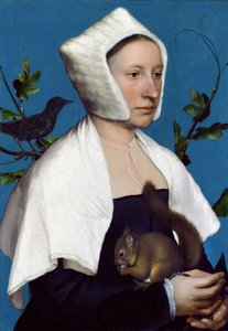 リスとムクドリの女性、1526-28年頃