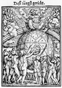 「死のダンス」からの最後の審判、ハンス・ラッツェルバーガーの彫刻、1538 作： Hans Holbein der Jüngere