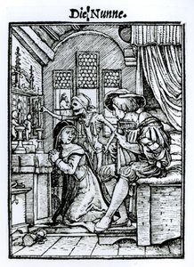 ハンス・ラッツェルバーガーが刻んだ「死のダンス」の修道女、1538年頃