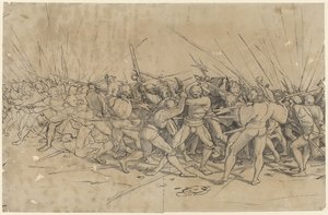 戦いの場面 1524年頃 （ペン、インク、水彩） 作： Hans Holbein the Younger