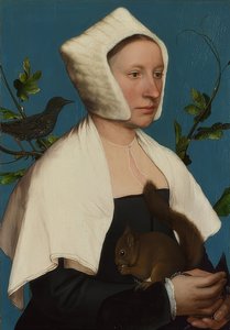 リスとスターの女性（アン・ロヴェル？）。 1526〜28年頃 作： Hans Holbein der Jüngere