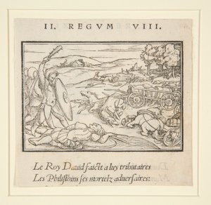 David Subdues his Enemies (直訳); ダビデとユリア (裏面) 作： Hans Holbein der Jüngere