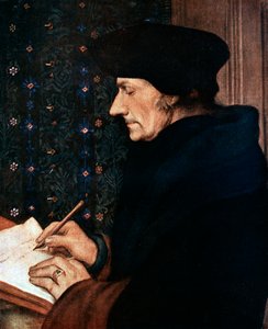 Desiderus Erasmus 1497-1543、オランダの人文科学者および学者、1523年。 作： Hans Holbein der Jüngere