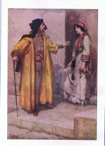 ジェシカ、聞こえます：ドアを閉めてください（ベニスの商人）。 作： Hans Holbein der Jüngere