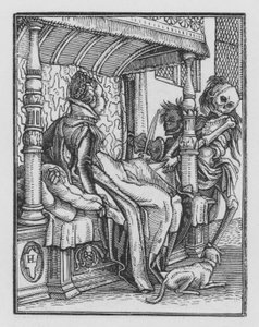 ホルバインの死のダンス：公爵夫人 作： Hans Holbein der Jüngere