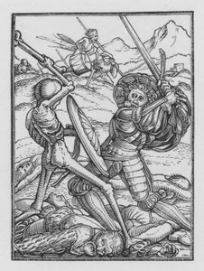 ホルバインの死のダンス：兵士 作： Hans Holbein der Jüngere