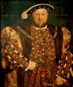 49歳のヘンリー8世の肖像 作： Hans Holbein the Younger