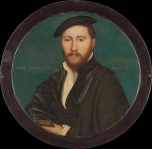 男の肖像、1535年（オークの油と金） 作： Hans Holbein der Jüngere