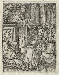 死のダンス：説教者。 司祭 作： Hans Holbein the Younger