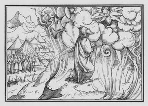 山の上の神の恐ろしい存在、出エジプト記XIX、18 作： Hans Holbein der Jüngere