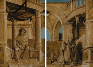 物思いに沈んだキリストと聖母マリアの悲嘆、c.1518-20 作： Hans Holbein der Jüngere