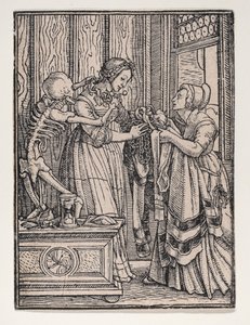 死のダンスからの伯爵夫人、ca。 1526年、1538年に出版。 作： Hans Lützelburger