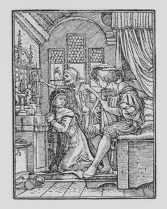 修道女、『死の舞踏』より。 1526年、1538年に出版。 作： Hans Lützelburger