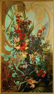 Blumenstueck - 花の静物画... （キャンバスペインティング） 作： ハンス・マカート