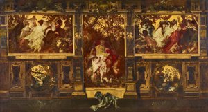 現代のキューピッド - 壁を飾るためのデザイン 作： Hans Makart