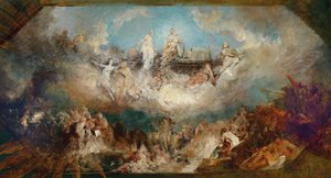 1882年から1884年、ライン川でのニーベルンゲン船倉の沈没。 作： Hans Makart