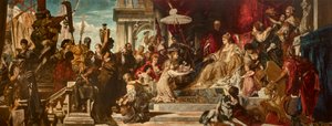 ヴェネディグがカテリーナ・コルナーロを称える 作： Hans Makart
