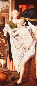 浴場のバテシバ、1485年頃（絵画） 作： Hans Memling