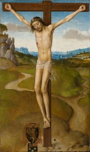十字架上のキリスト、1480年頃（パネルに油彩） 作： Hans Memling