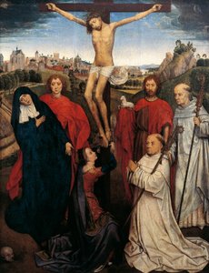 ヤン・クラッブのトリプティク」の中央パネル「磔刑」、1470年頃 作： Hans Memling