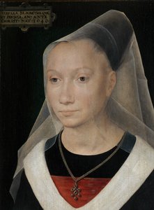 Detalhe do retrato de uma jovem mulher