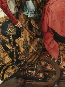洗礼者聖ヨハネと福音伝道者聖ヨハネのトリプティクの中央パネルの詳細 作： Hans Memling