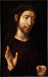 いばらの冠を被ったイエス・キリスト ハンス・メムリング（1435/40-1494）の絵画 作： Hans Memling