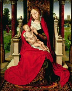 マドンナと子供が即位、1492-94年頃 作： Hans Memling