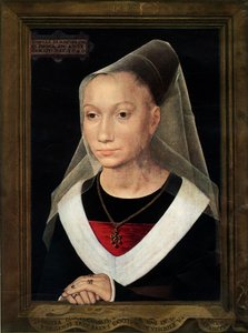 1480年、ウィレムモレルの娘、マリーの肖像。 作： Hans Memling