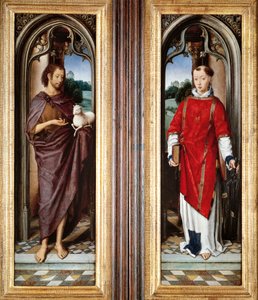 聖ヨハネの洗礼者と聖ローレンス、ハンス・メムリンク作（1430～1494年頃） 作： Hans Memling