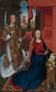 受胎告知、約。 1465-70。 作： Hans Memling